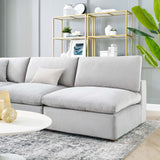 Commix Down Filled Overstuffed Performance Velvet 5-Piece Sectional Sofa Light Gray EEI-4822-LGR