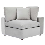 Commix Down Filled Overstuffed Performance Velvet 5-Piece Sectional Sofa Light Gray EEI-4822-LGR