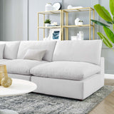 Commix Down Filled Overstuffed Performance Velvet 5-Piece Sectional Sofa White EEI-4822-WHI