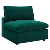 Commix Down Filled Overstuffed Performance Velvet 5-Piece Sectional Sofa Green EEI-4823-GRN