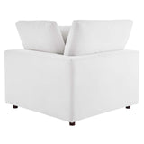 Commix Down Filled Overstuffed Performance Velvet 6-Piece Sectional Sofa White EEI-4824-WHI