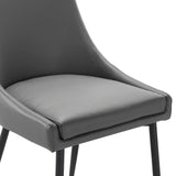 Viscount Vegan Leather Dining Chairs - Set of 2 Black Gray EEI-4827-BLK-GRY