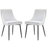 Viscount Vegan Leather Dining Chairs - Set of 2 Black White EEI-4827-BLK-WHI