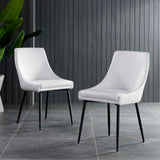 Viscount Vegan Leather Dining Chairs - Set of 2 Black White EEI-4827-BLK-WHI