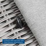 Conway Outdoor Patio Wicker Rattan Corner Chair Light Gray Gray EEI-4838-LGR-GRY