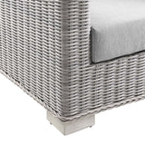 Conway Outdoor Patio Wicker Rattan Armchair Light Gray Gray EEI-4840-LGR-GRY