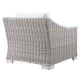 Conway Outdoor Patio Wicker Rattan Armchair Light Gray White EEI-4840-LGR-WHI