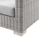 Conway Outdoor Patio Wicker Rattan Sofa Light Gray Gray EEI-4842-LGR-GRY
