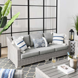 Conway Outdoor Patio Wicker Rattan Sofa Light Gray Gray EEI-4842-LGR-GRY