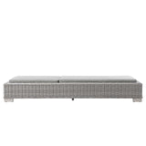 Conway Outdoor Patio Wicker Rattan Chaise Lounge Light Gray Gray EEI-4843-LGR-GRY