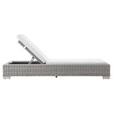 Conway Outdoor Patio Wicker Rattan Chaise Lounge Light Gray White EEI-4843-LGR-WHI