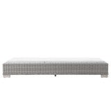 Conway Outdoor Patio Wicker Rattan Chaise Lounge Light Gray White EEI-4843-LGR-WHI