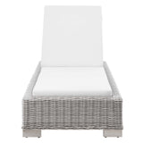 Conway Outdoor Patio Wicker Rattan Chaise Lounge Light Gray White EEI-4843-LGR-WHI