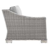 Conway Outdoor Patio Wicker Rattan Left-Arm Chair Light Gray Gray EEI-4845-LGR-GRY