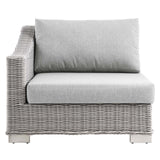 Conway Outdoor Patio Wicker Rattan Left-Arm Chair Light Gray Gray EEI-4845-LGR-GRY