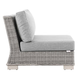 Conway Outdoor Patio Wicker Rattan Armless Chair Light Gray Gray EEI-4847-LGR-GRY