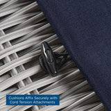 Conway Outdoor Patio Wicker Rattan Armless Chair Light Gray Navy EEI-4847-LGR-NAV