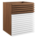 Modway Furniture Render 18" Wall-Mount Bathroom Vanity Cabinet XRXT White Walnut EEI-4848-WHI-WAL