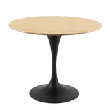 Modway Furniture Lippa 36" Wood Dining Table Black Natural EEI-4862-BLK-NAT