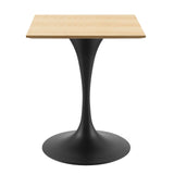 Lippa 24" Wood Square Dining Table Black Natural EEI-4864-BLK-NAT