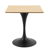 Modway Furniture Lippa 28" Wood Square Dining Table Black Natural EEI-4865-BLK-NAT