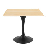Lippa 36" Wood Square Dining Table Black Natural EEI-4866-BLK-NAT