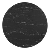 Lippa 28" Artificial Marble Dining Table Black Black EEI-4867-BLK-BLK