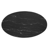 Lippa 48" Artificial Marble Dining Table Black Black EEI-4870-BLK-BLK