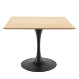 Lippa 40" Wood Square Dining Table Black Natural EEI-4874-BLK-NAT