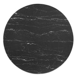Lippa 40" Artificial Marble Dining Table Black Black EEI-4876-BLK-BLK
