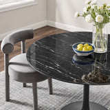 Modway Furniture Lippa 47" Artificial Marble Dining Table Black Black EEI-4877-BLK-BLK