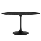 Modway Furniture Lippa 54" Artificial Marble Dining Table Black Black EEI-4878-BLK-BLK