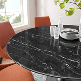 Modway Furniture Lippa 60" Artificial Marble Dining Table Black Black EEI-4879-BLK-BLK