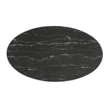 Modway Furniture Lippa 54" Artificial Marble Oval Dining Table Default Title EEI-4880-BLK-BLK
