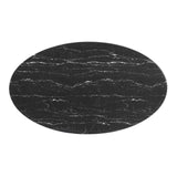 Modway Furniture Lippa 60" Artificial Marble Oval Dining Table Default Title EEI-4881-BLK-BLK