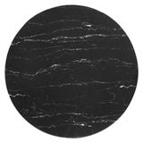 Lippa 36" Round Artificial Marble Coffee Table Black Black EEI-4884-BLK-BLK