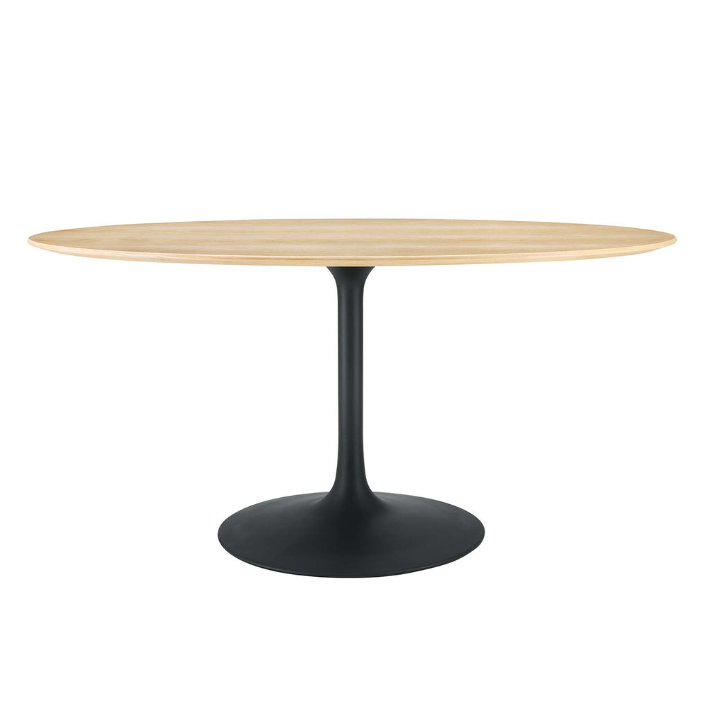 Modway Furniture Lippa 60" Wood Oval Dining Table Black Natural EEI-4887-BLK-NAT