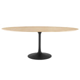 Modway Furniture Lippa 78" Wood Oval Dining Table Black Natural EEI-4888-BLK-NAT