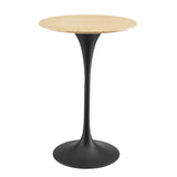 Modway Furniture Lippa 28" Wood Bar Table Black Natural EEI-4890-BLK-NAT