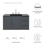 Modway Furniture Vitality 36" Bathroom Vanity Cabinet (Sink Basin Not Included) XRXT Gray EEI-4894-GRY