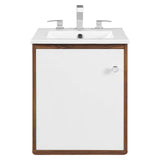 Transmit 18" Wall-Mount Bathroom Vanity Walnut White EEI-4896-WAL-WHI