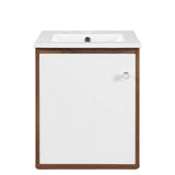 Transmit 18" Wall-Mount Bathroom Vanity Walnut White EEI-4896-WAL-WHI