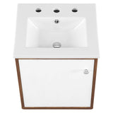 Transmit 18" Wall-Mount Bathroom Vanity Walnut White EEI-4896-WAL-WHI