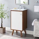 Transmit 18" Bathroom Vanity Walnut White EEI-4897-WAL-WHI