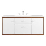 Transmit 48" Wall-Mount Bathroom Vanity Walnut White EEI-4900-WAL-WHI