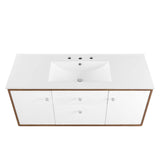 Transmit 48" Wall-Mount Bathroom Vanity Walnut White EEI-4900-WAL-WHI