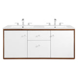 Transmit 48" Wall-Mount Bathroom Vanity Walnut White EEI-4901-WAL-WHI