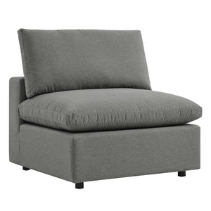 Commix Overstuffed Outdoor Patio Armless Chair Charcoal EEI-4902-CHA