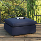 Commix Overstuffed Outdoor Patio Ottoman Navy EEI-4903-NAV