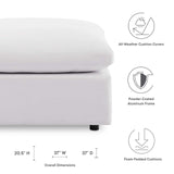 Commix Overstuffed Outdoor Patio Ottoman White EEI-4903-WHI